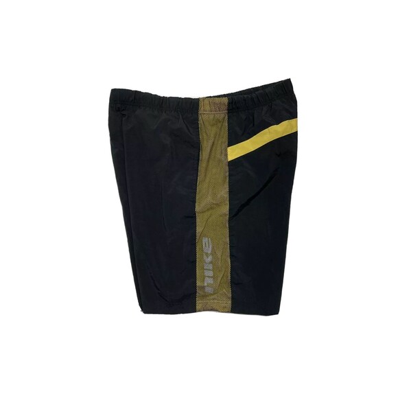 NIKE Mens Swimsuit Bottom Trunk Shorts Size L Black Yellow Pants Drawstring - Picture 4 of 10